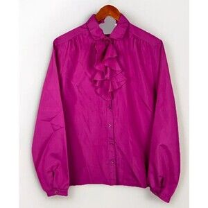 Vintage 60s Womens Office Siren Romantic Whimsy Fairy Barbie Blouse Size 10